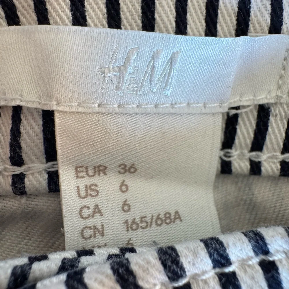 H&M Black and White Striped Jean Shorts